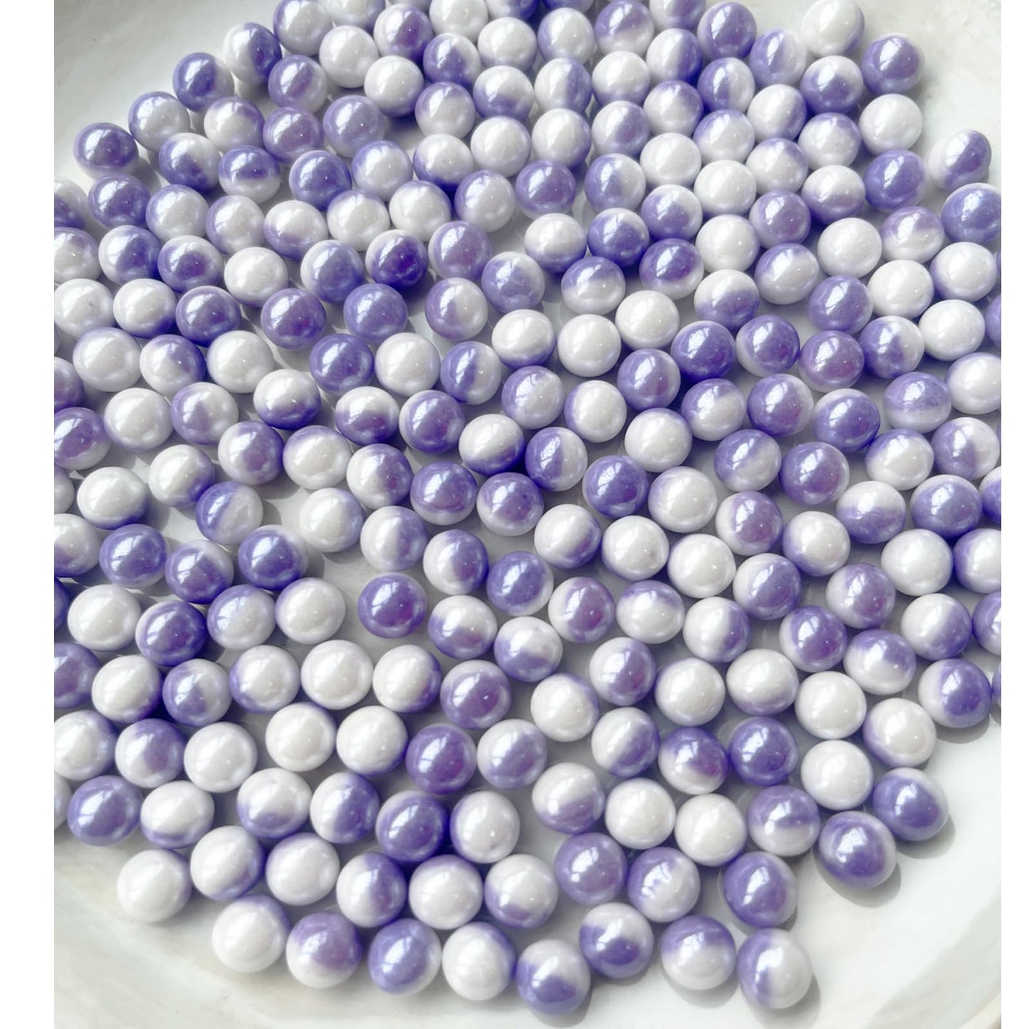 Edible Purple White Pearl Sugar Sprinkles Candy Baking Edible Cake Decorations Cupcake Toppers Cookie Decorating Celebrations We