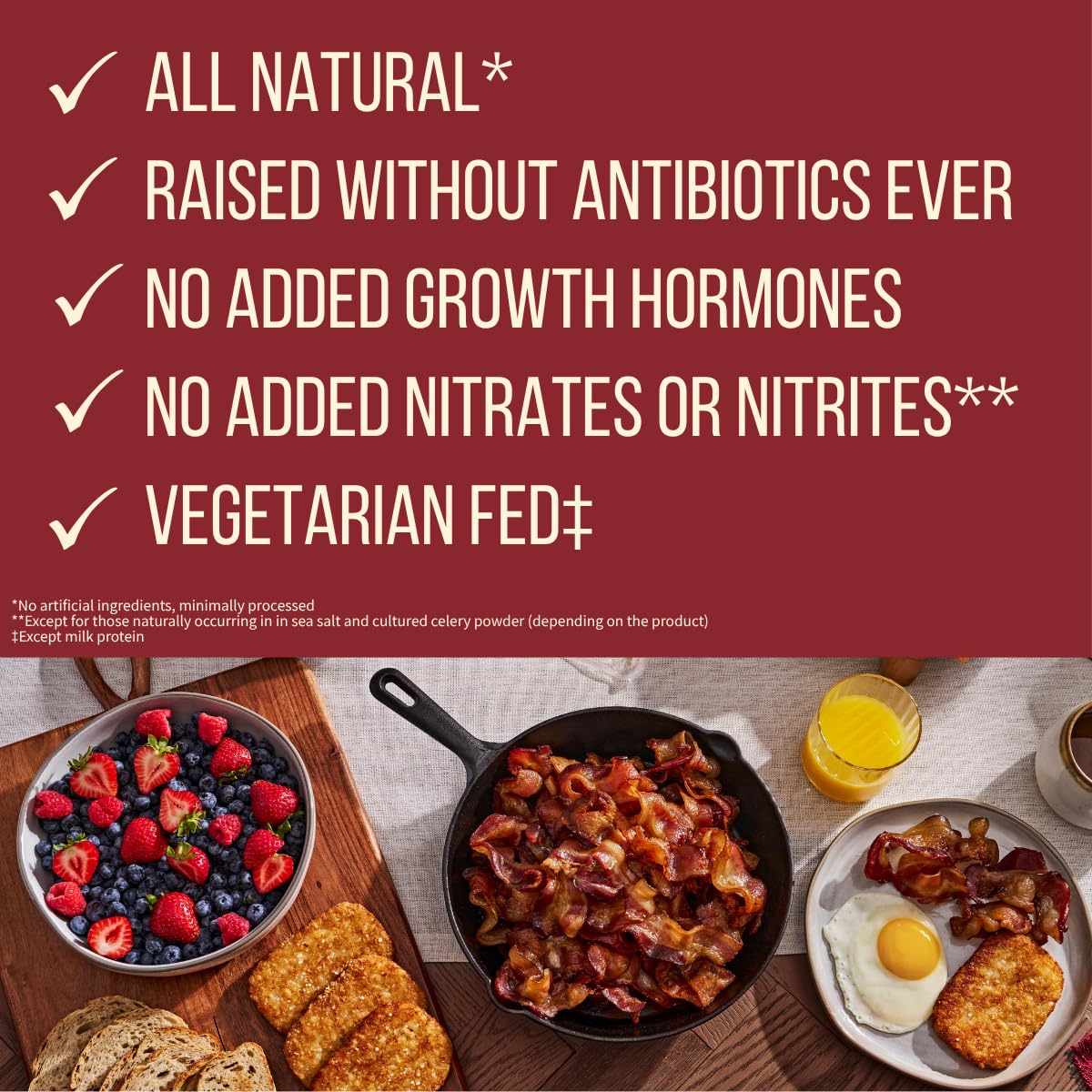 Wellshire Farms 8 oz Organic Uncured Bacon - Made from Organic Pork with Sea Salt & Celery Powder, No Nitrates or Nitrites Added