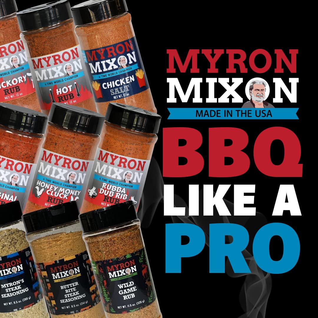 Myron Mixon BBQ Rub - Hickory Salt, Gluten-Free, MSG-Free, 16 Oz