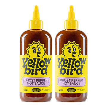 Yellowbird Organic Ghost Pepper Hot Sauce - Hot & Smoky, Plant-Based, Gluten Free, 19.6 oz (2-pack)