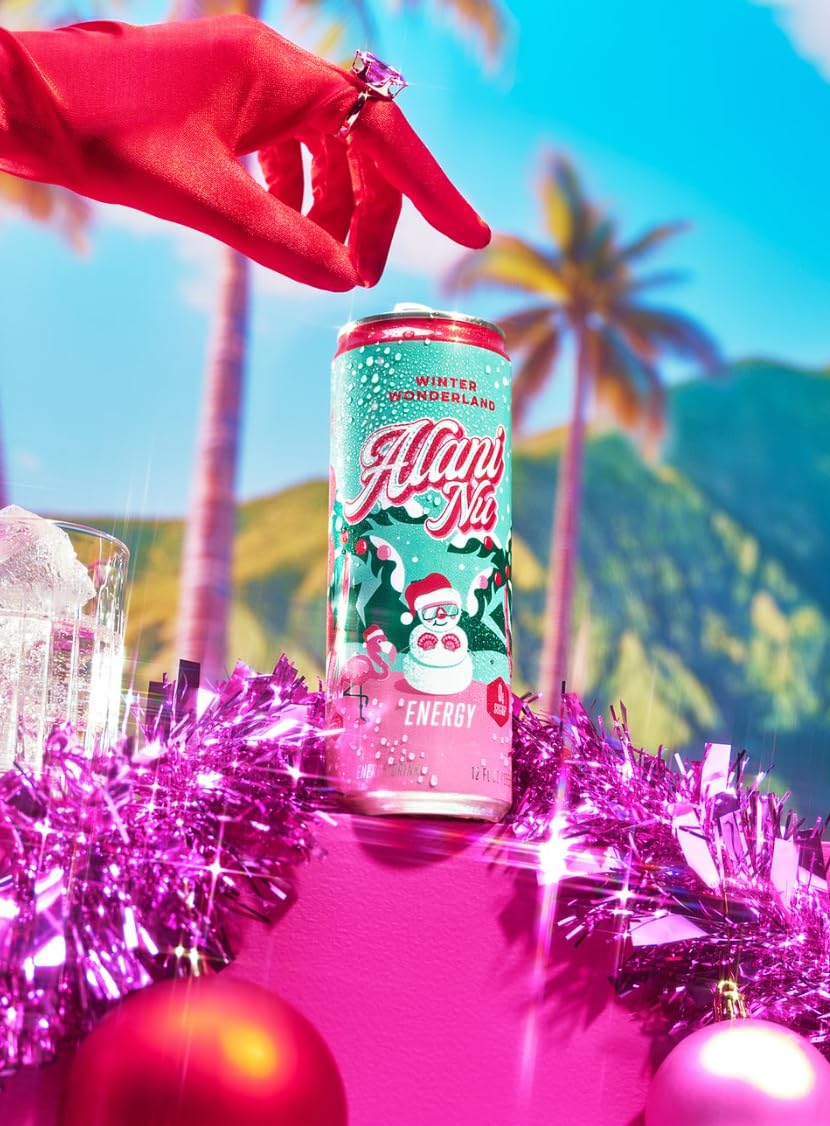 Alani Winter Wonderland Sugar Free, Low Calorie Energy Drinks, 12 Fl Oz Cans, 6 Pack