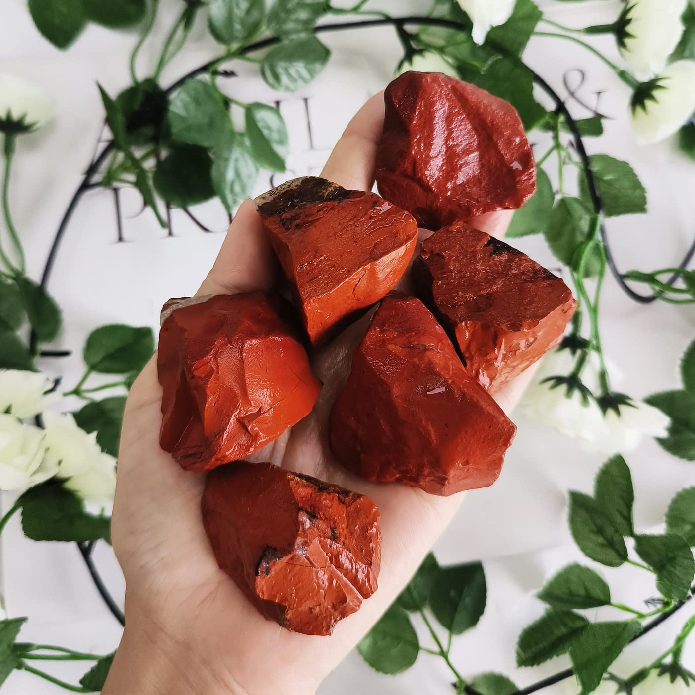 Zhiyuxi 2'' Red Jasper Crystals Raw Crystals Bulk Red Rock Crystals And Stones Large Crystals Jasper Stone Huge Rocks For Tumbli
