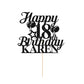 EDSG Happy Birthday Cake Topper Double-Sided Glitter Personalized Custom Gifts Any Age & Name for Him/Her - Black