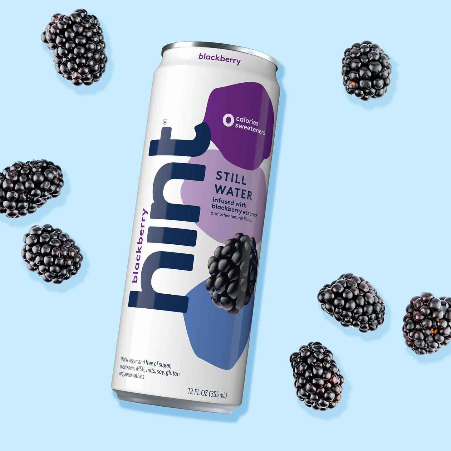 Hint Fruit-Infused Canned Water, Blackberry - Purified Flavored Water With Zero Calories, Natural Flavors, And Sugar Free - 12 F