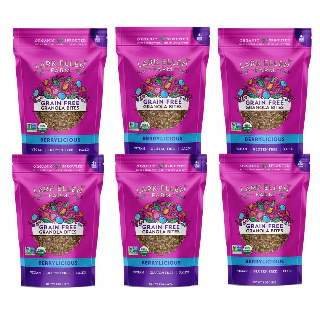 Lark Ellen Farm Berrylicious Granola Clusters: Raw, Organic, Vegan. Low Carb, Paleo. Gluten-Free Bites. Healthy Breakfast/Snack.