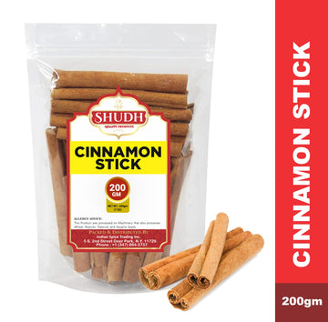 Shudh Cinnamon Sticks 200 Gm (3.5 Oz) | Cassia Cinnamon | Canela | Perfect For Baking, Cooking & Beverages & Oatmeal| 2 3/4'' Le