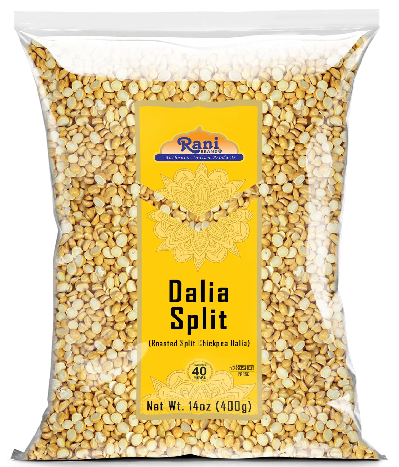 Rani Daliya Split Roasted Chickpeas 400g (14oz) - All Natural, Vegan, Indian Origin