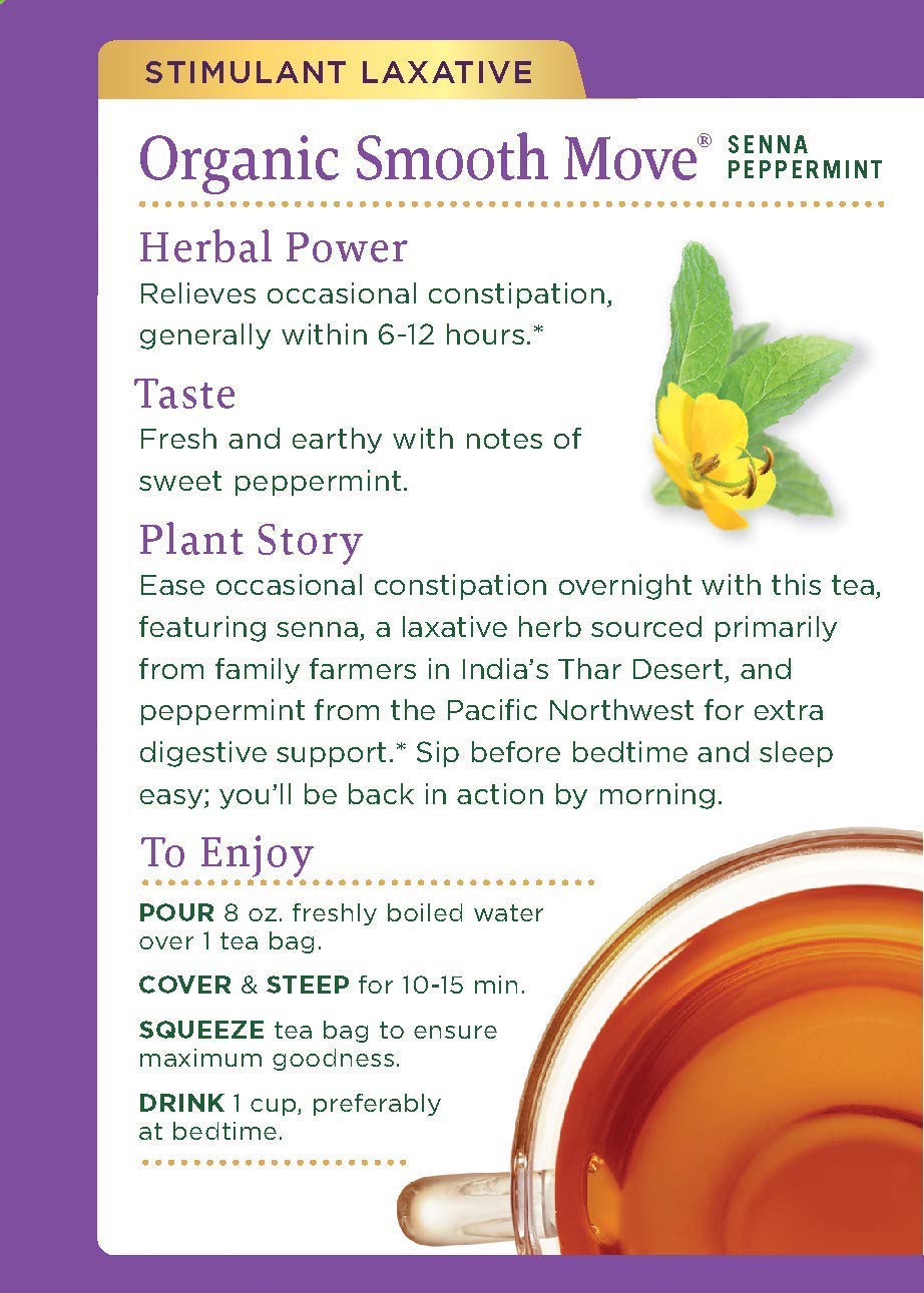 Traditional Medicinals Peppermint Smooth Move Herbal Tea Bags, 16 Count, Model 032917002006