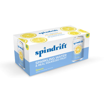 Spindrift, Sparkling Water, Lemon, 12 Oz, (Pack Of 8)