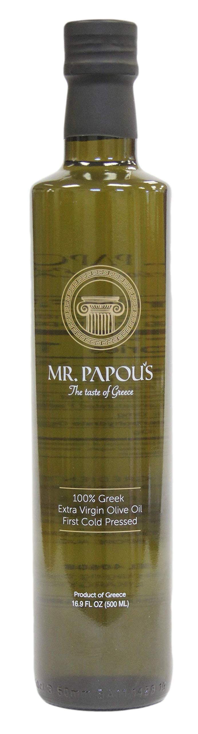 Mr. Papou'S | Extra Virgin Olive Oil | First Cold Pressed | Family Owned | Harvested In Greece | 16.9 Fl Oz (500 Ml (17 Ounce))