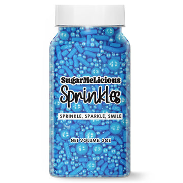 SugarMeLicious Baby Blues Confetti Sprinkle, Premium Edible Pastel Blue Toppings for Cakes, Cookies, Donuts, Cupcakes, Cakepops,