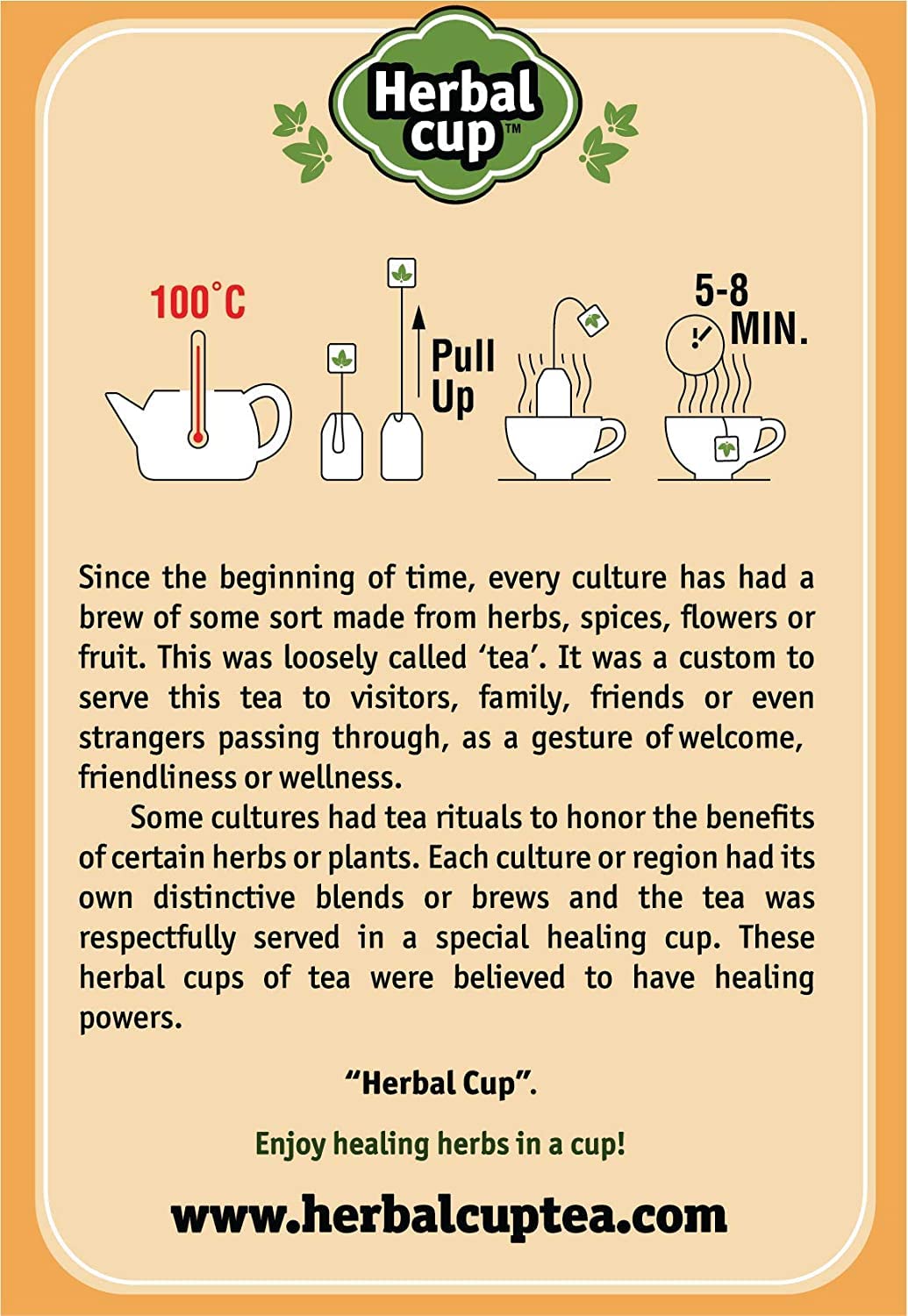 Herbal Cup Organic Moringa Tea & Ashwagandha Herbal Tea, 16 Count, Caffeine-Free