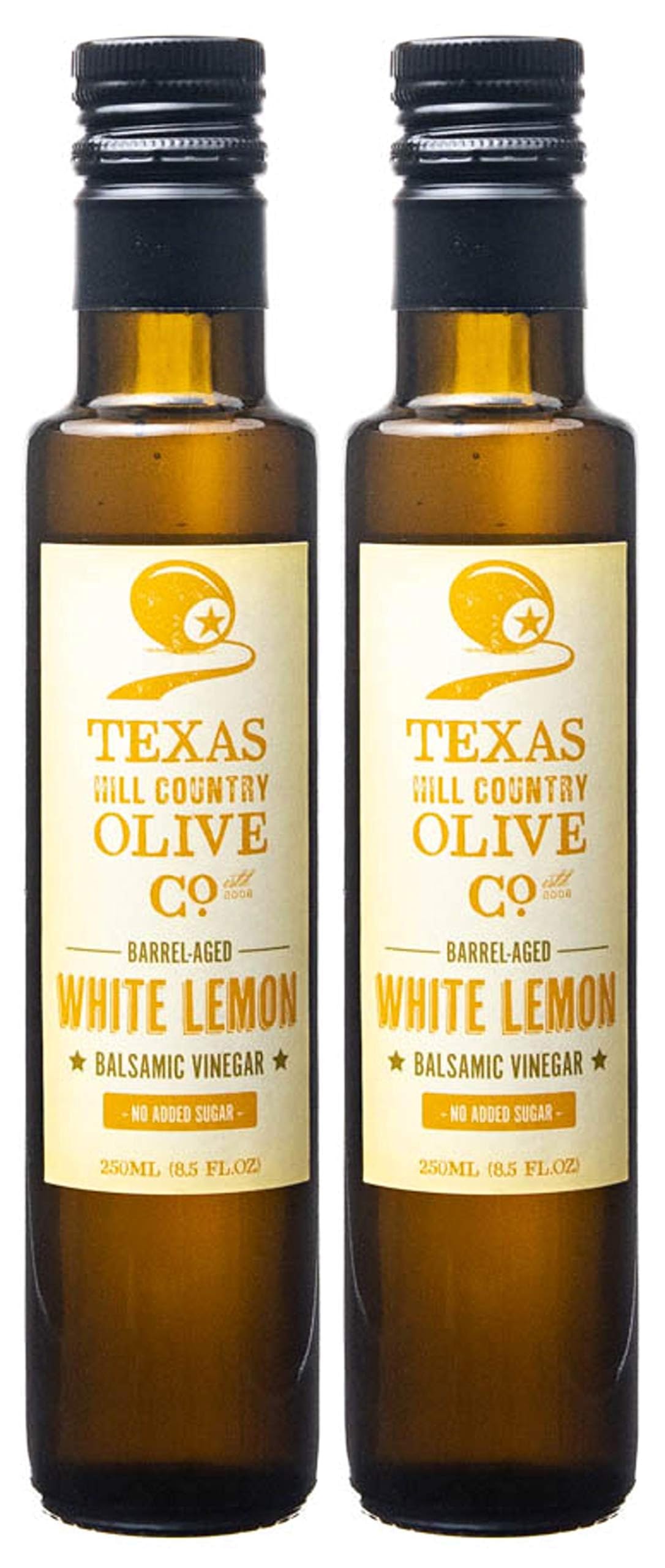 Texas Hill Country Olive Co. White Lemon Balsamic Vinegar - Gourmet 8.5 oz, 2 Pack - No Artificial Flavors, Made in Texas