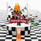 EQ EvaIrisQing Glitter Race Car Cake Topper - Racing Car Theme Party Supplies, Paper Material, Happy Birthday Decor for Boys and Girls