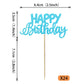 YCTHUNFISH 24 Pack Cupcake Toppers - Glitter Blue Bamboo Picks for Birthday & Baby Shower Party Decorations