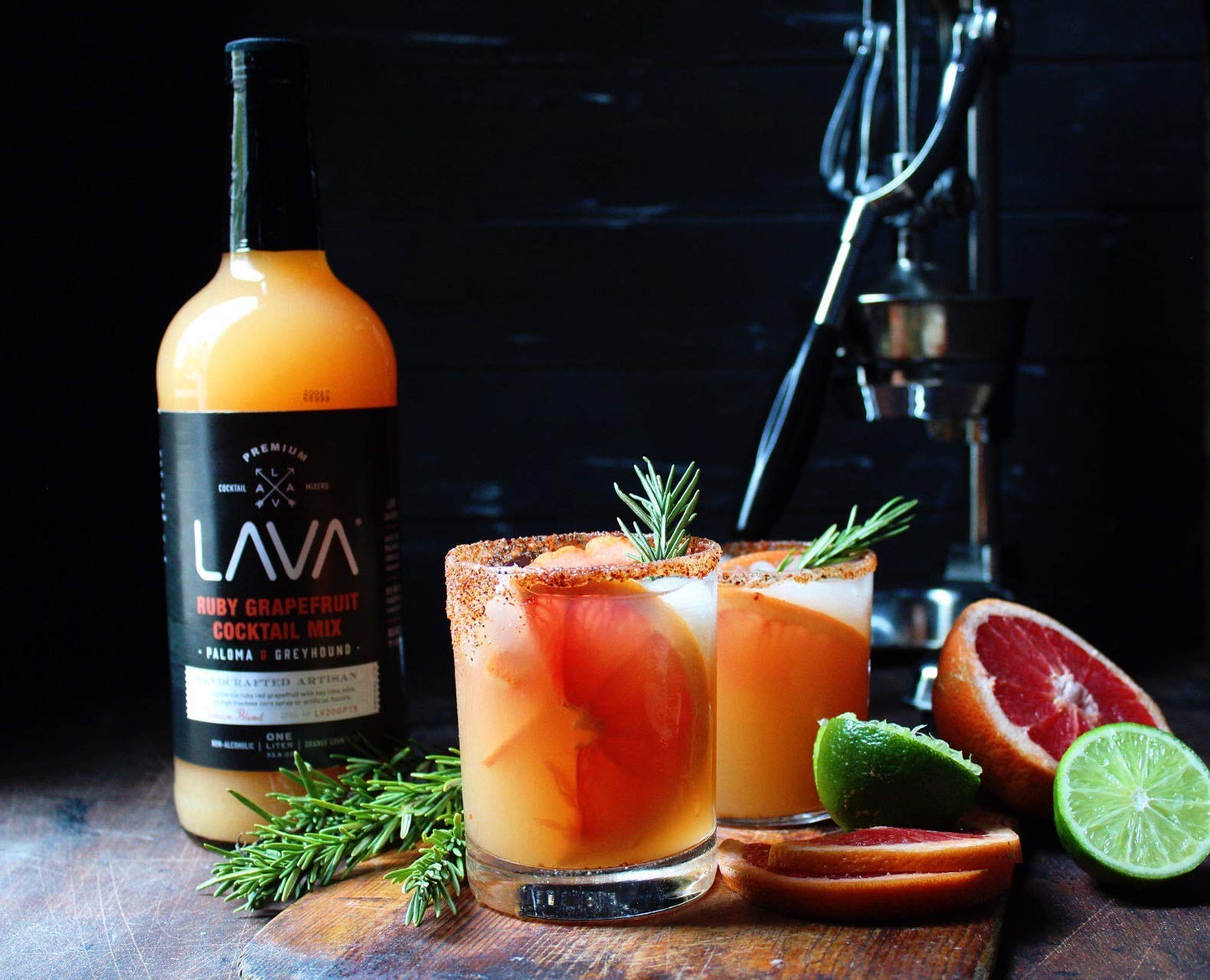 LAVA Premium Skinny Paloma Mixer, Ruby Red G fruit & Key Lime, Low Calorie, 33.8 Fl Oz Glass Bottle