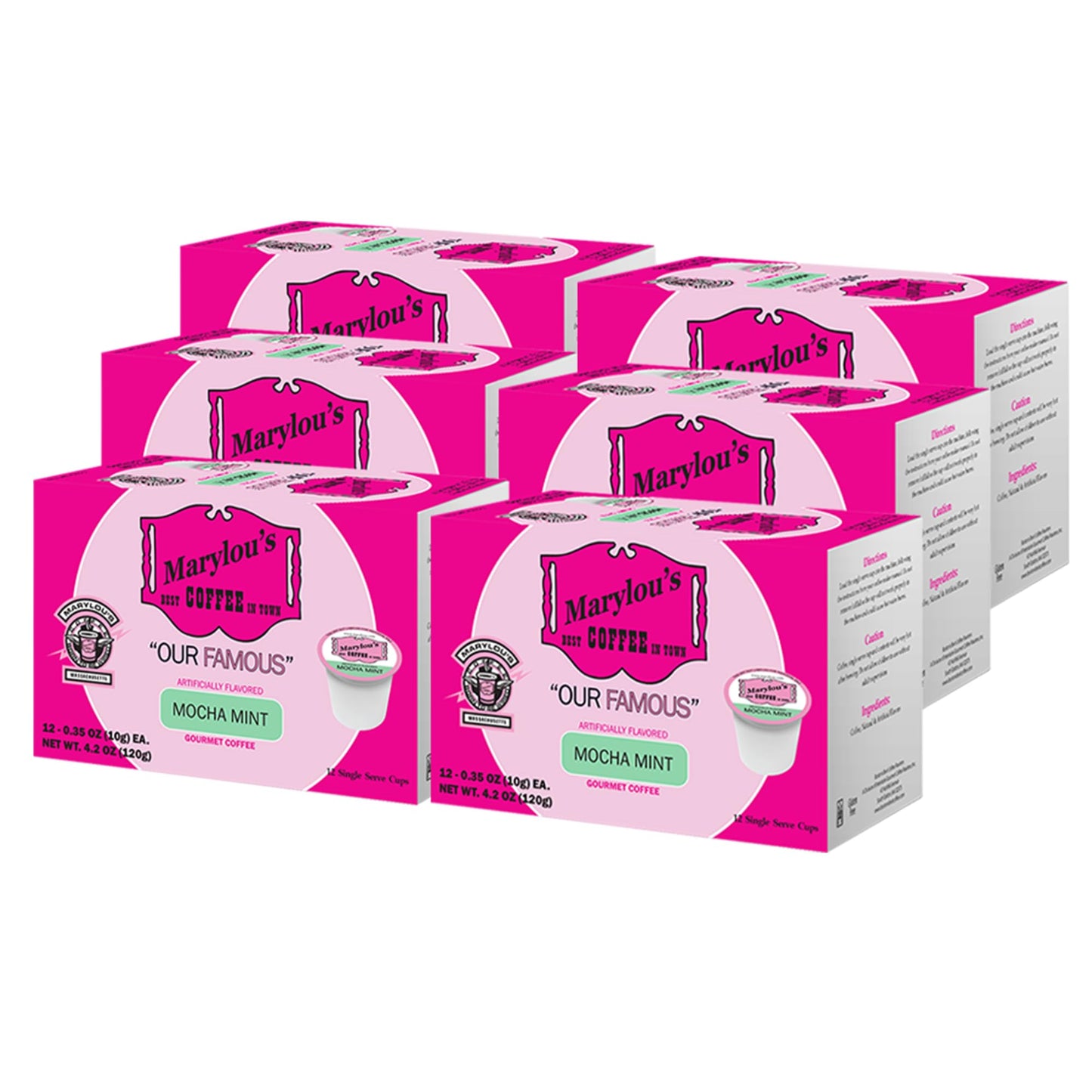 Marylous Mocha Mint Flavored Gourmet Coffee K-Cup Pods, Dark Roast, 72 Count