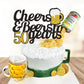 Cheers To 50 Years Cake Topper, Happy 50Th Birthday Cake Topper, 50Th Anniversary Birthday Party Supplies Black And Gold Glitter