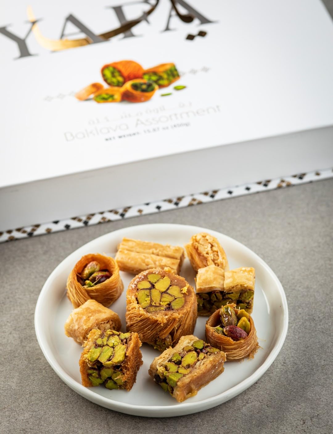Yafa Baklava -Middle Eastern Sweets- Pistachio Baklava - Bakery Dessert - Turkish Delights Assorted - Eid Gift Basket - Turkish