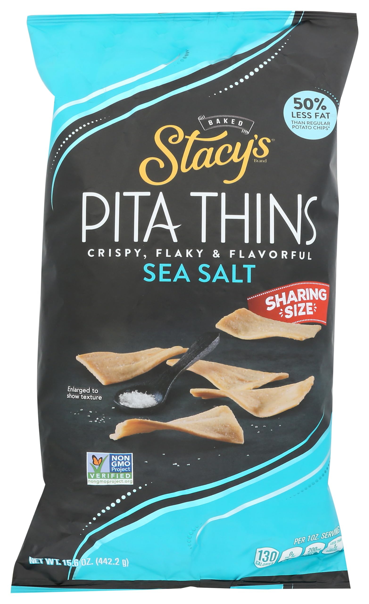 Stacys Snacks, Sea Salt Pita Thins, 15.6 Ounce