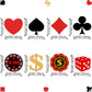 Boao  card-style Theme Party Decorations - 48 Count Bamboo Cupcake Toppers, Red, Playing Card Toothpicks for Birthdays and Celebrations