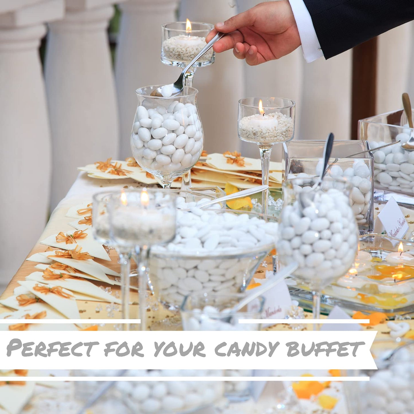 White Jordan Almonds By Its Delish, 1 Lb Bulk | Sugared Almond Nut With Sweet Hard Candy Coating - Bulk Wedding Favors, Bridal A