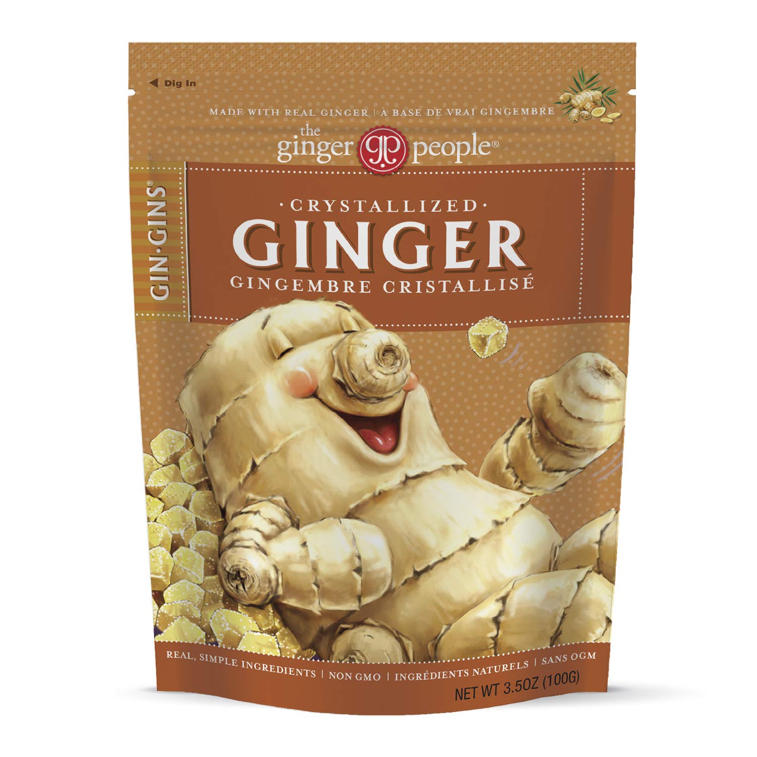 The Ginger People Gin Gins Candy, Natural, 3.5 Ounce, 12-Pack