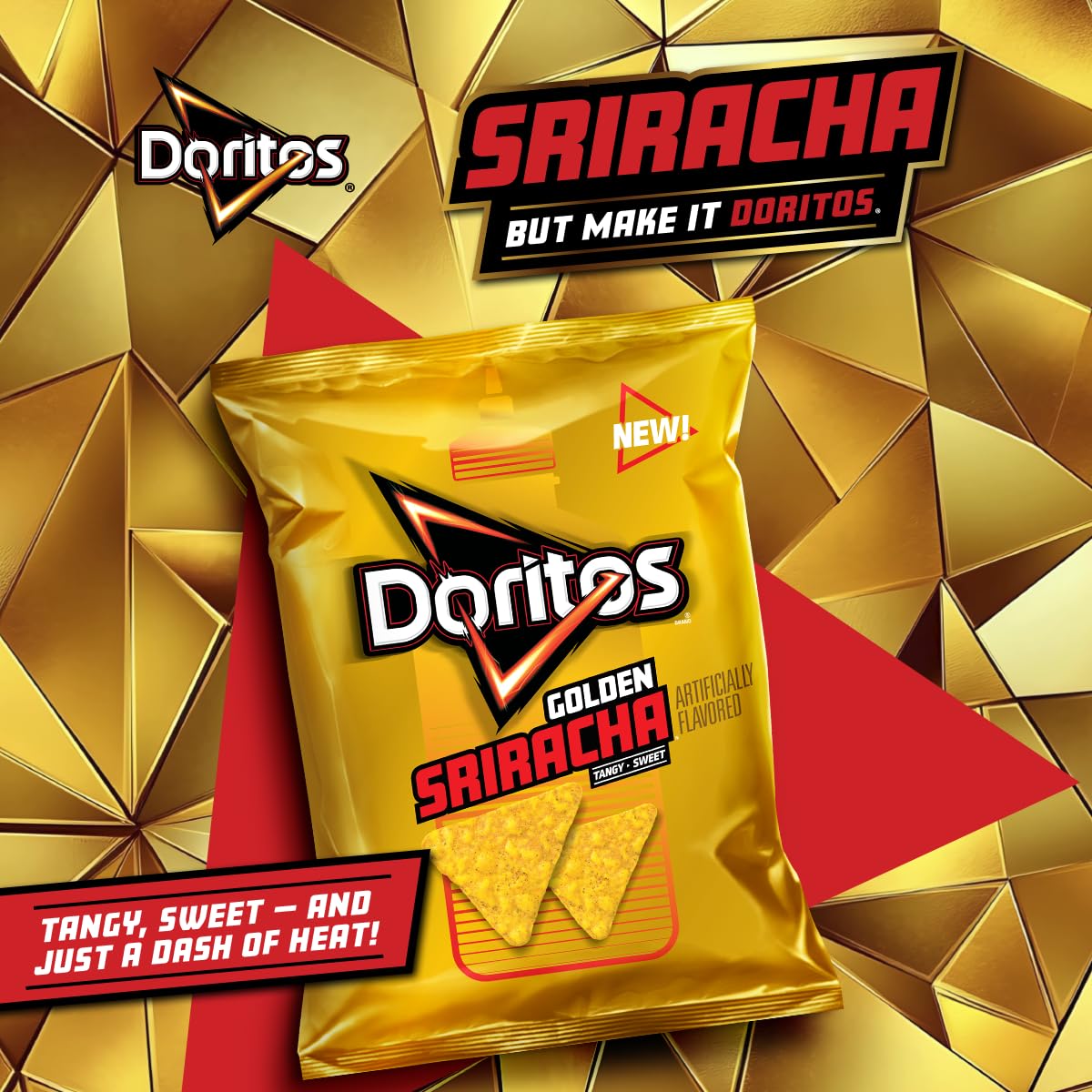 Doritos Tortilla Chips  Golden Sriracha  9.25 oz Bag