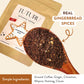 TUTURU Botanical Coffee Gingerbread Ground Coffee, Medium Roast, 8 oz, Flavored with Real Gingerbread Spices, Low-Acid for Drip or Cold Brew
