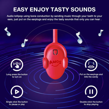 Amos Tastysounds Audio Music Lollipop Candy - Singing Music Lollipop Suckers, Sugar-Free, 4-Pack Variety (Strawberry, Blueberry,