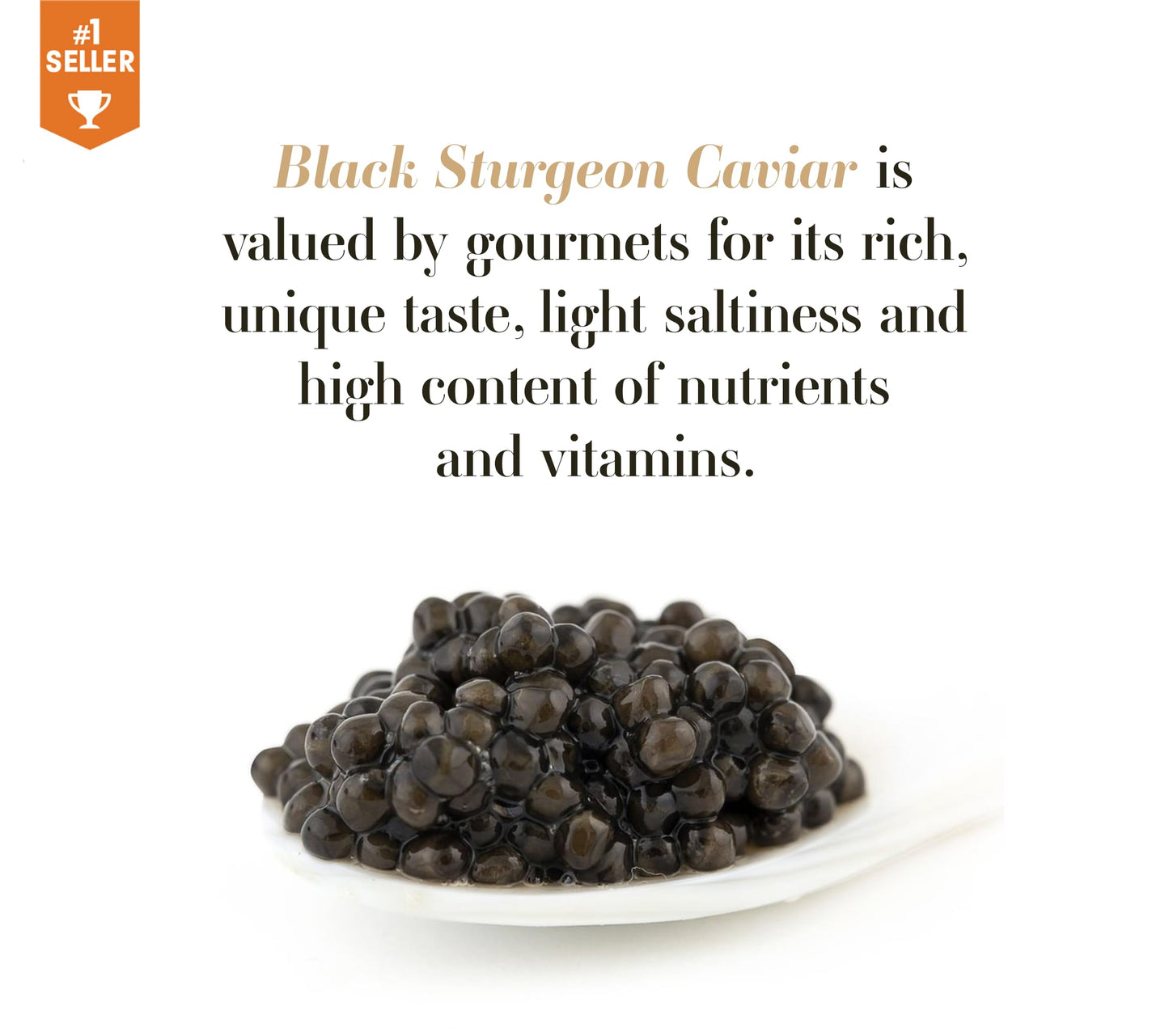 Kaspian Collection - Premium Osetra Sturgeon Black Caviar - 3.5 Oz / 100 G - Premium Black Caviar With Cl