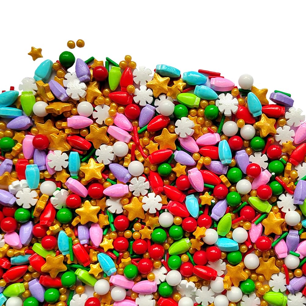 Eastron 1 Bottle Edible Christmas Sprinkles Decorating - Christmas Gift Sprinkles - Holiday Sprinkles - Edible Christmas Snowfla