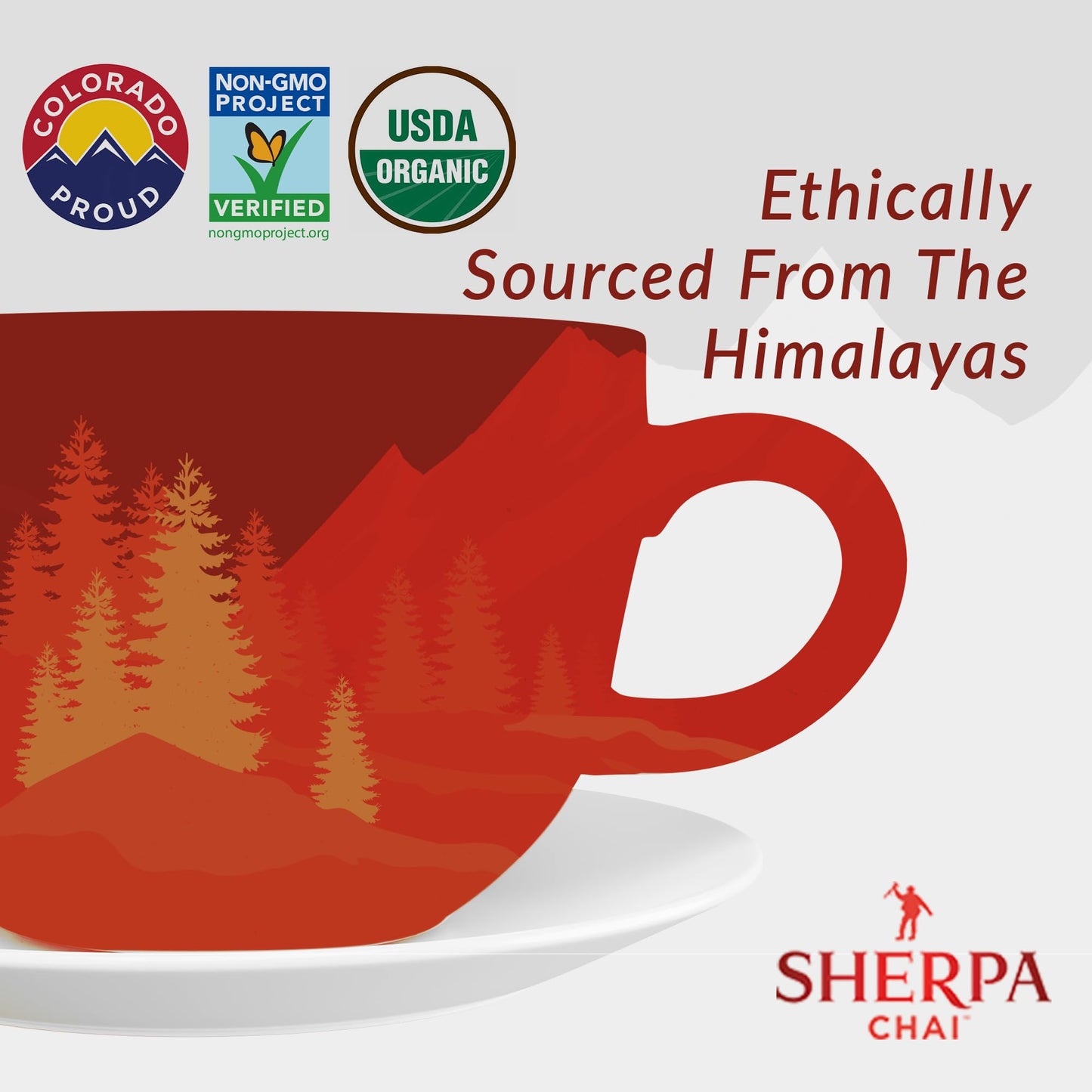 Sherpa Chai Spicy, Decaf Organic Chai Tea Concentrate, 128 Oz- Himalayan Black Tea Concentrate W/Freshly Pressed Ginger- Authent