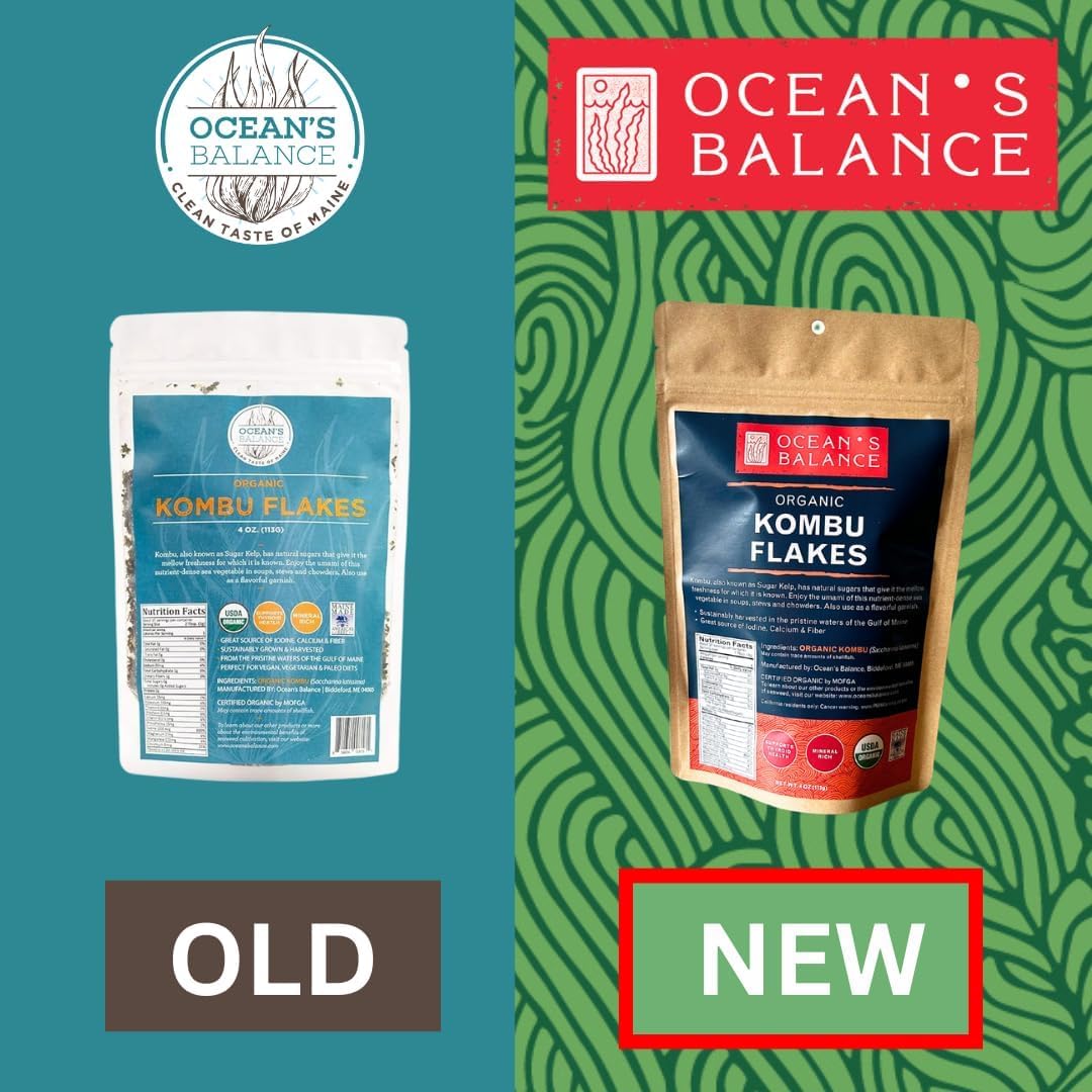 Oceans Balance Organic Kombu Kelp Granules, 16oz Bag, Gluten-Free, Vegan, Perfect for Keto and Paleo Diets