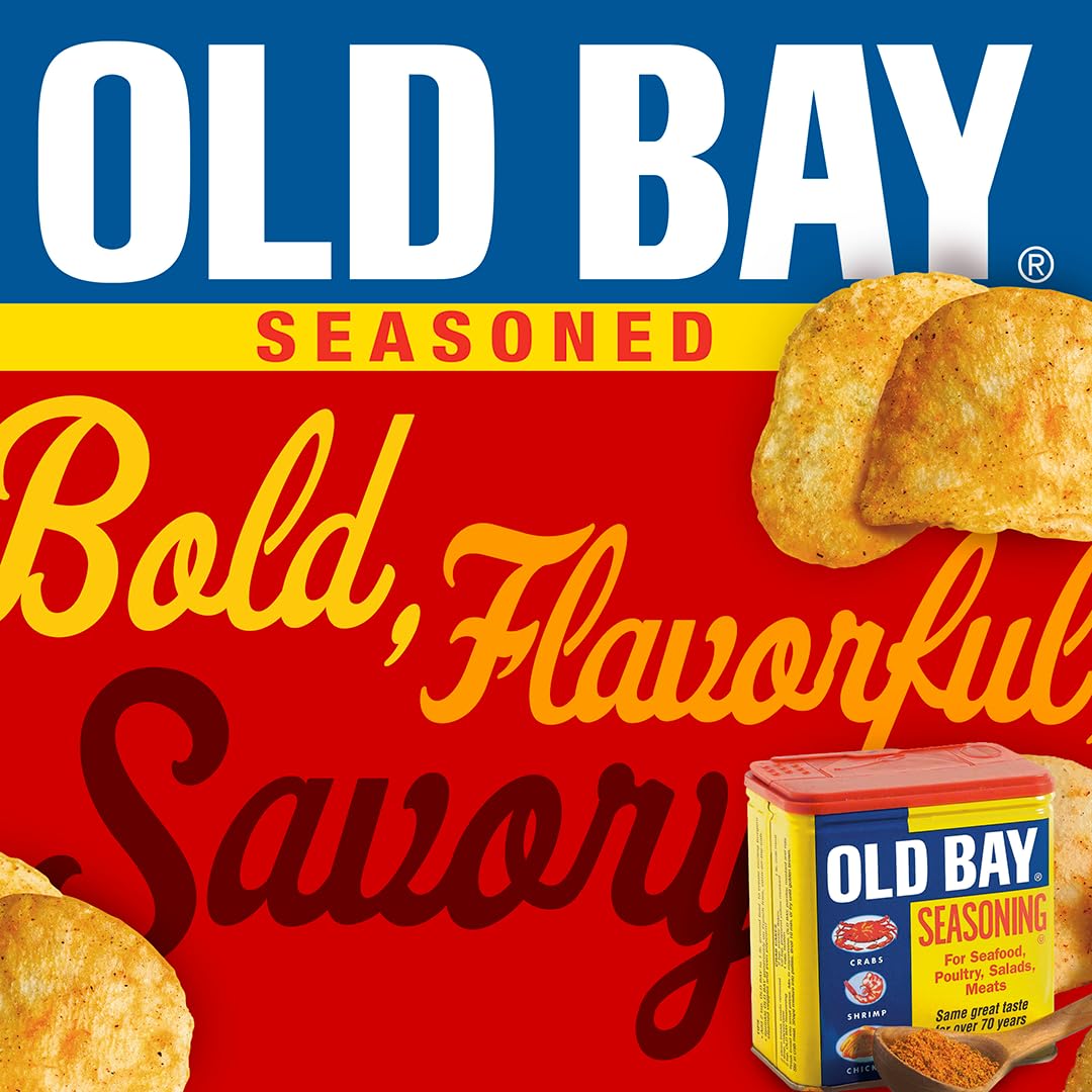 HERRS OLD BAY Potato Chips, Pack of 6 Bags, 7.75oz Total