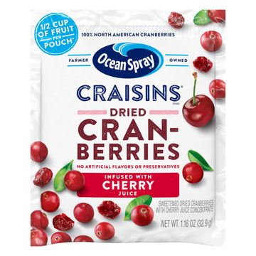 Ocean Spray Craisins Dried Cranberries, Cherry, 1.16 Ounce (Pack Of 200)