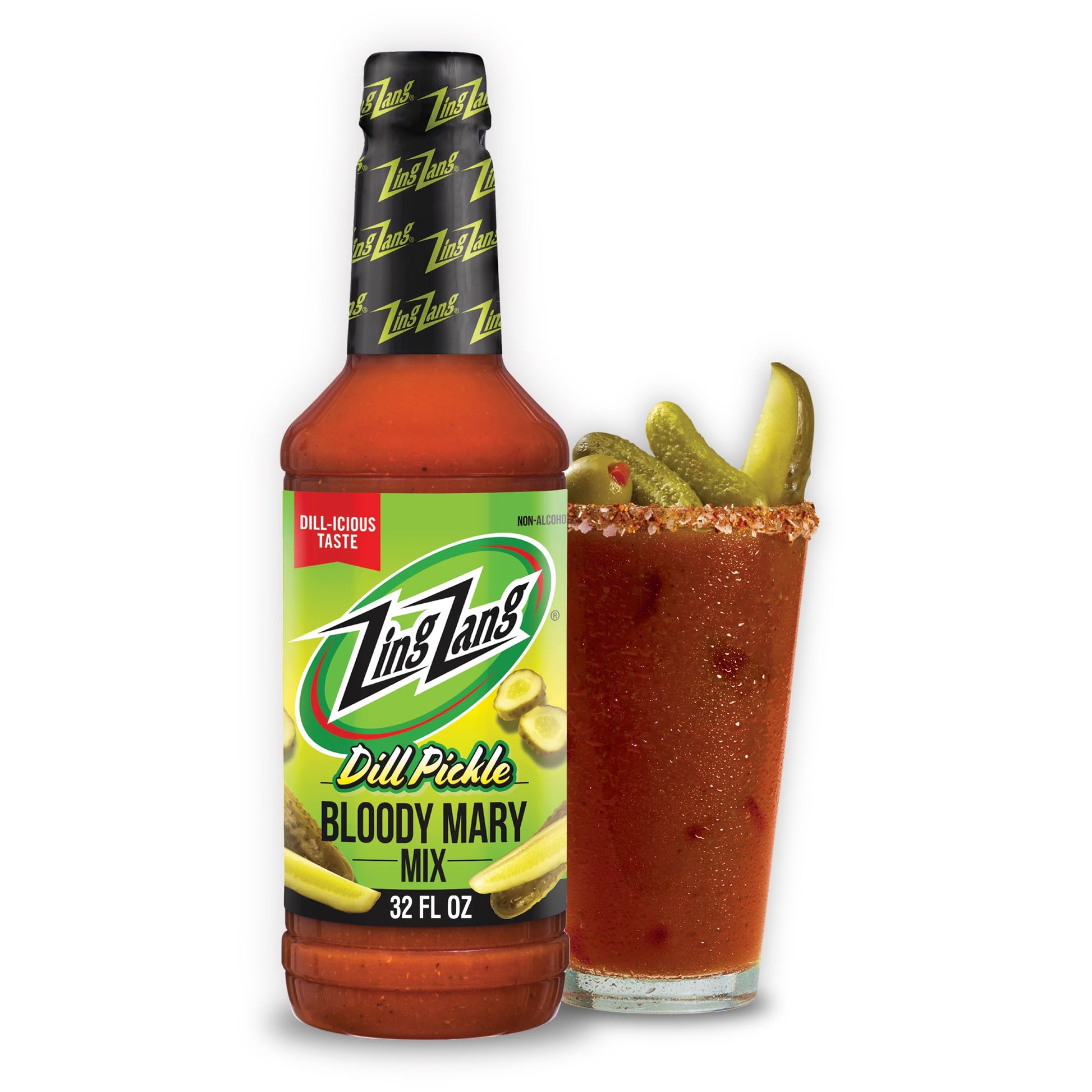 Zing Zang Dill Pickle Bloody Mary Mix  Non-Beverage-Style Mixed Flavor Mixer  32 Fl Oz Bottle (Pack Of 1)