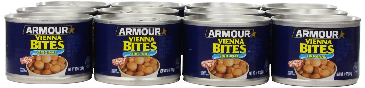 Armour Star Vienna Sausage Bites, Original Flavor, Canned Sausage, 10 Oz (Pack Of 12)