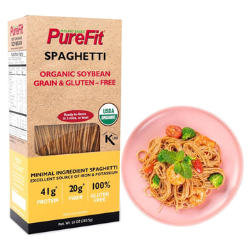 Purefit Organic Soy Bean Spaghetti Pasta，High Protein Pasta，Low Carb Keto Pasta, Gluten-Free, Vegan, Non-Gmo, Kosher, Plant-Based Bean Noodles - 1 Pack(10 Oz/5 Servings)