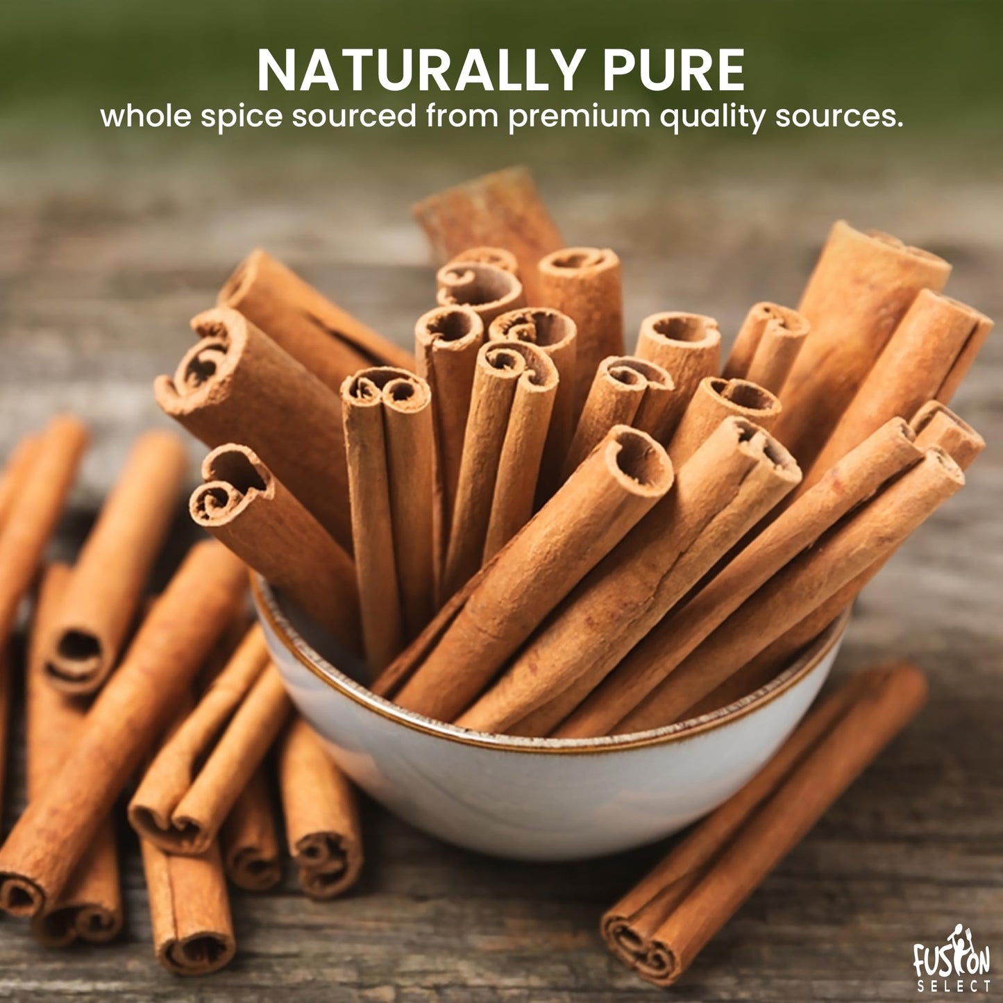 Fusion Select 8 Oz Cinnamon Sticks - Whole Canela Bark Pieces For Asian, Indian, & Middle Eastern Cuisine - Herbs & Spices For B