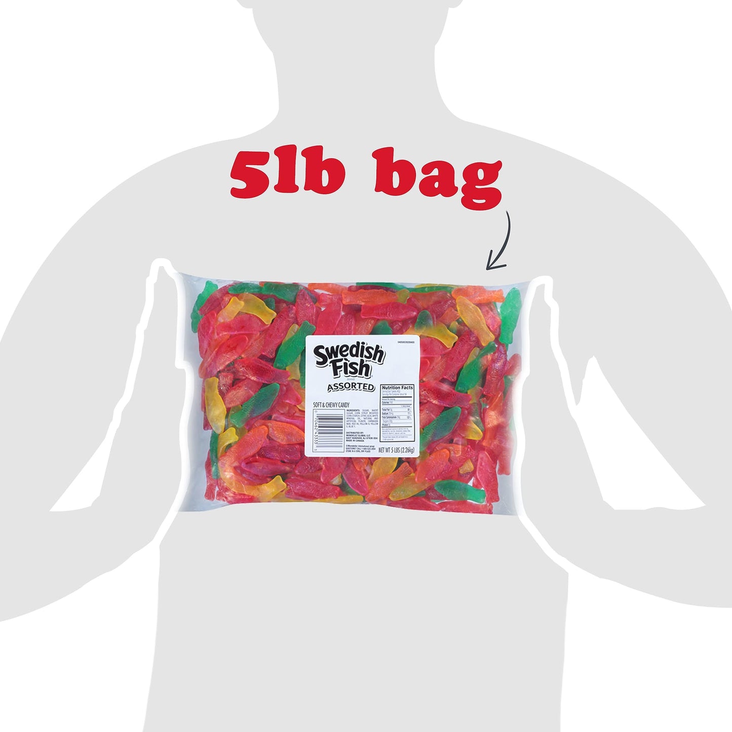 Swedish Fish Assorted Soft & Chewy Candy, 5 Lb