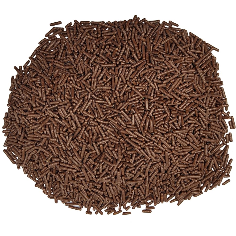 Homankit Brown Jimmies Sprinkles Edible Toppings for Ice Cream, Cake, Cookies, 2.75 Ounces, Chocolate Jimmies