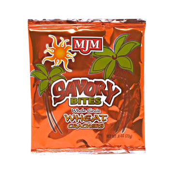 MJM Savory Bites Whole Grain Wheat Crackers - Case of 155 Packs | Wholesome and Flavorful Snack | Perfect for Any Occasion | Hea