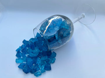 Sweetglob Old Fashioned Large Rock Sugar Candy Gems, Lump Sugar Rock Crystals (Blue Raspberry, 1 Pound)