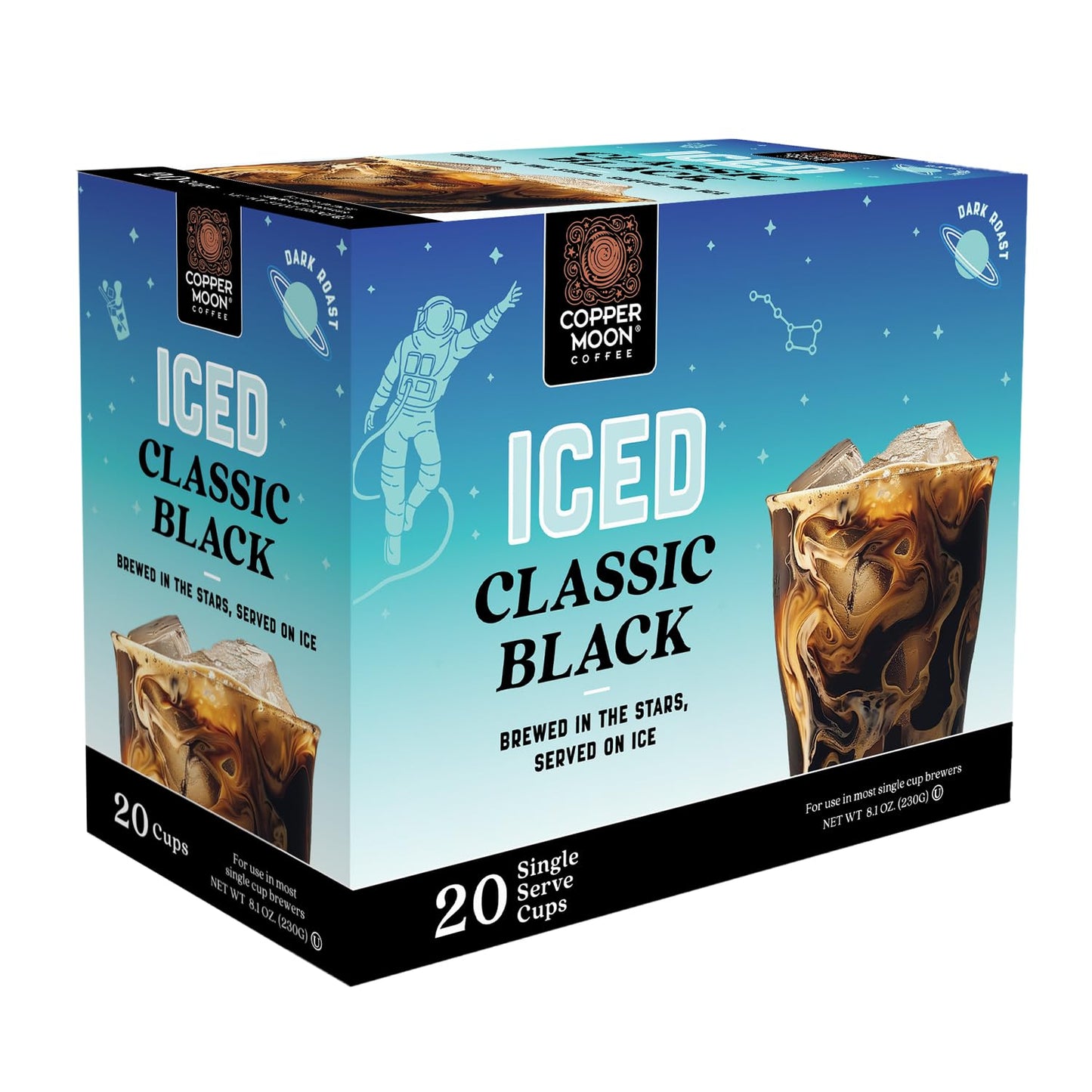 Copper Moon Single Serve Coffee Pods for Keurig K-Cup malt-inspired  Classic Black Brew Over Ice  20 Count