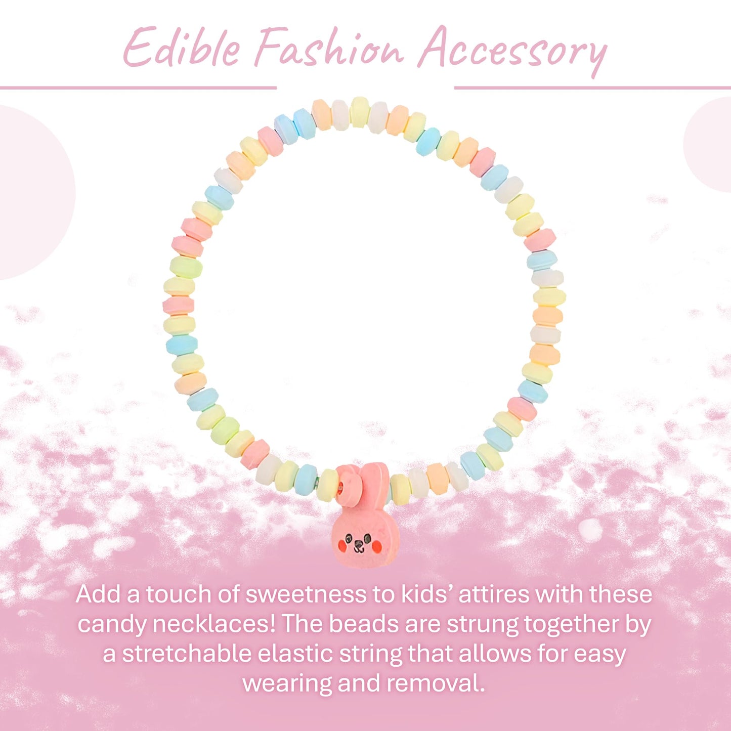Fusion Select 36 Candy Necklace - Multi-Color Edible Jewelry For Birthday, Holiday, & Easter Party Favors, Goodie Bags, Kids' Gift Basket Fillers - Bulk Candy Beads, Stretchable String
