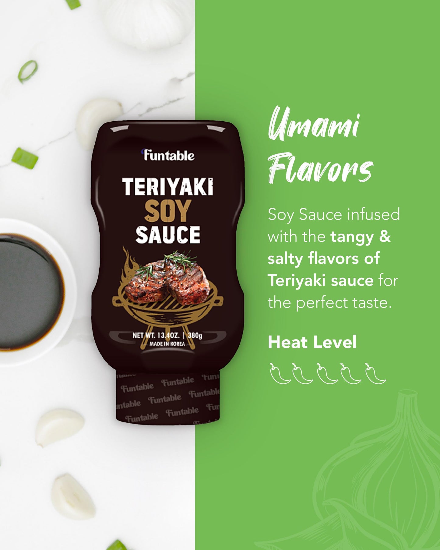 Funtable Teriyaki Soy Sauce (Teriyaki, 13.04 Oz, Pack Of 1) - Korean Authentic Sweet Soy Sauce, Ideal For Dipping, Marinating, &