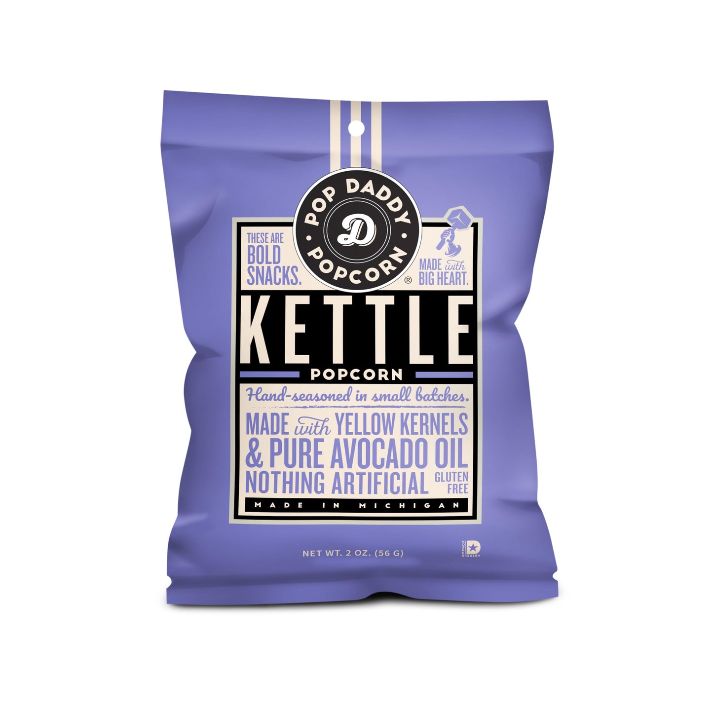 POP DADDY Gourmet Kettle Flavored Popcorn, Gluten Free, 6.4oz (Pack of 3)