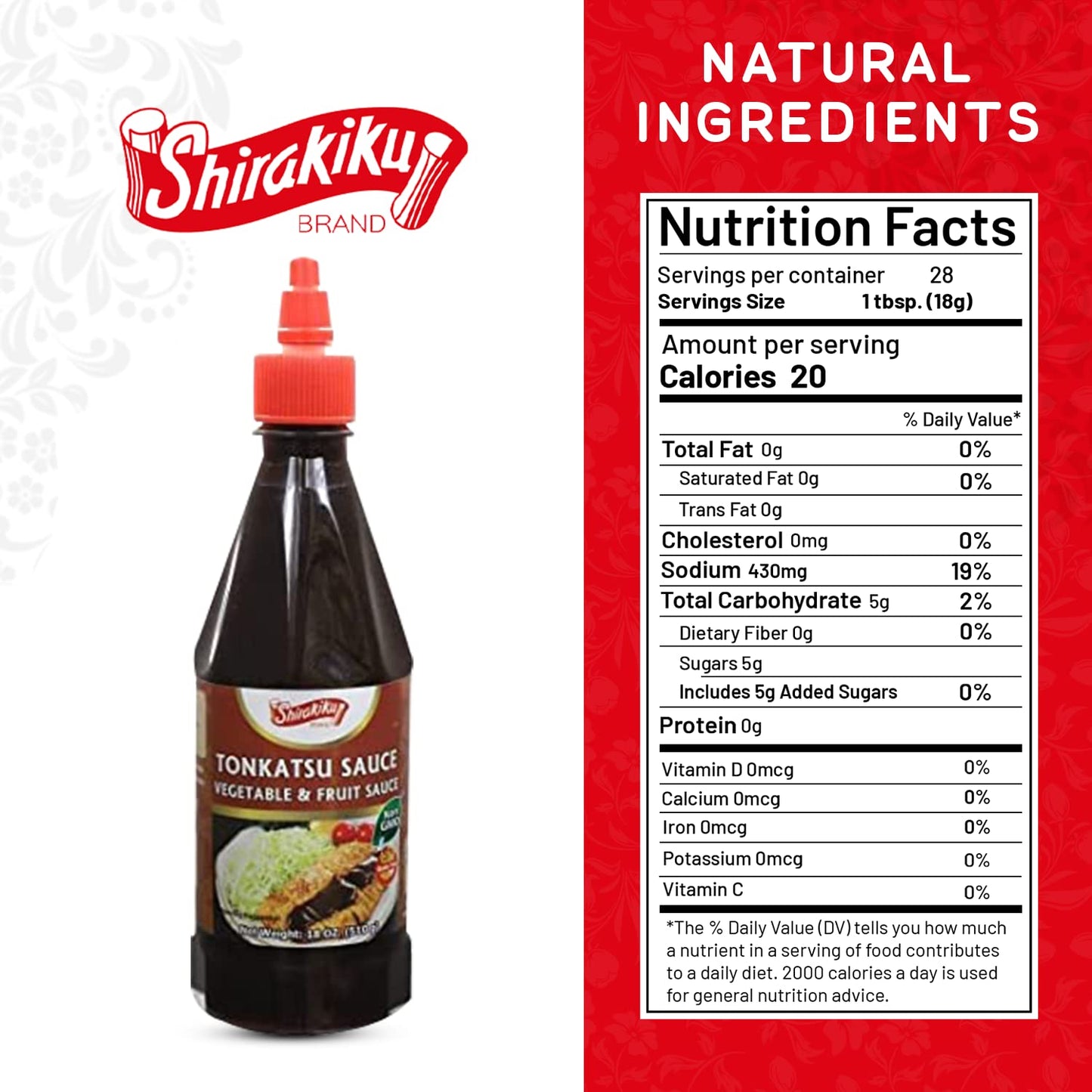 Shirakiku Tonkatsu Sauce - Japanese Vegetable and Fruit Sauce, Gluten Free | Ideal for deep-fried foods like Pork Cutlets, Chick