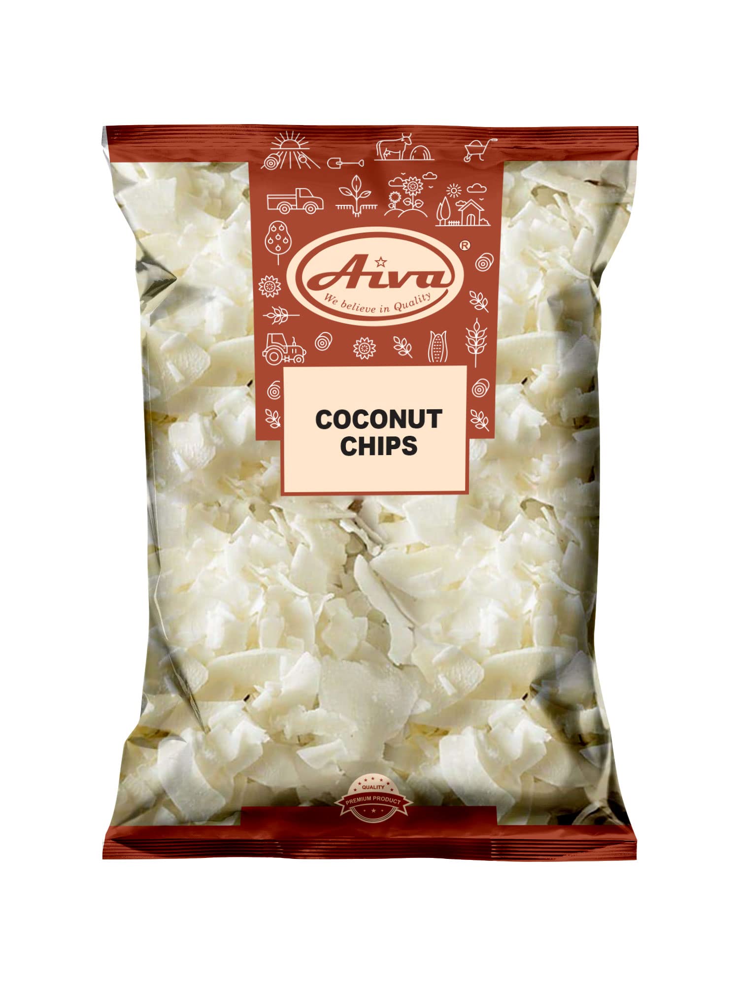 Aiva Unsweetened Raw Coconut Chips 3 LB Bulk | Premium Quality for Baking, Cooking & Snacking